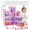 Doll House Accessories Montessori DIY Princess House Family Creative Big Villa Toy Guzzle Hishafricht Homiass 221122