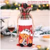 Decorações de Natal Decorações de Natal Vinho Bottle Er alegre decoração para casa 2021 Navidad Noel Ornamentos de Natal feliz ano 202 DHGRQ