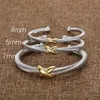 Kreuz geflochtenes Armband X Designer Splitter Armreif gedreht Gold Diamant Charm Mode Armbänder Zirkon Schmuck Luxus Geburtstagsgeschenk für Frauen