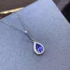 Anelli a grappolo in arrivo Collana con ciondolo in tanzanite naturale e reale Anello in argento sterling 925 Fine Jewelry