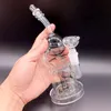 Mini 8 Inch Glass Bong Hookahs with Tire Perc Round Ball Design Dab Rigs Colorful Smoking Pipes