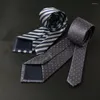 Corbatas de moño de moda para hombre, negocios formales de ancho, 8CM, boda, novio, corbata a rayas, personalidad Simple, alta calidad, poliéster, seda, decorativa