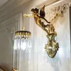 Muurlamp Modern koperen kristal kroonluchter licht led kleine engel slaapkamer gangporta pora eetkamer decoratieve lichten decor