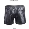 Vêtements de nuit pour hommes Cuasal Homewear Shorts Hommes Poche Mode Noir Boxer En Cuir Mâle Slips Pantalons Sous-Vêtements Sommeil Bas A50