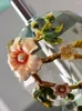 테이블 램프 고급 램프 포스트 모던 거실 크리스탈 에나멜 창조적 인 미술 디자이너 침실 침대 옆 꽃
