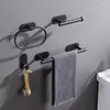 Set di accessori da bagno Nessuna perforazione Porta asciugamani autoadesivo in acciaio inossidabile Portarotolo per accappatoio Set di accessori da bagno dorati neri