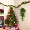 Fiori decorativi 80 cm Piante artificiali Ghirlanda di Natale Ghirlanda di rattan verde Decorazioni per feste di Natale Albero di pino Anno Ornamenti per la casa appesi