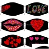 Designer Masks Foldable Face Mask Shiny Love Heart Shaped Washable Fashion Plable Accesories Reusable Adt No Filter Mouth Masks Autu Dhf7E