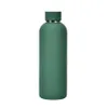 Botella de agua deportiva de acero inoxidable de 500 ml de colores, gran capacidad, mate, portátil, para exteriores, vaso térmico, botellas de vacío con aislamiento de doble pared, 37 colores
