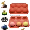 Baking Moulds Small Six Semicircle Baking Mods Chocolates Cake Solid Color For Mold Bakeware Home Kitchen Supplies 2 3Qg M2 Drop Del Dho2H