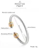 Head Jewelry Bracelet Dy Luxury Designer Women Twisted Platinum Pearl Fashion Versatile Twist Plated Bracelets Wedding Gifts 5MM
