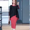 Zweiteiliges Kleid Miyake Plissierter Anzug Sommer Lockere Passform Plus Size Elegante Jacke Kontrast Zweiteiliges Set Auf Lager 221122