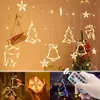 Dekoracje świąteczne 3.2M LED LIDZA gwiazda jelenia Drzewo Garland Fairy Curtain Light na rok imprezowy Wedding Wakacyjny wystrój 221122