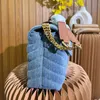 Cowboy Postman Bag Chain Underarm Handbag Jeans Camera Bags Messenger Handbags Purse Denim Canvas Material Flip Wallet Shoulder Back Purse