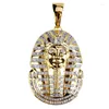 Pendentif Colliers Hip Hop Bijoux Glacé Égyptien Pharaon Collier Zircon Charme Chaîne En Or Pour Hommes Femmes Cadeaux