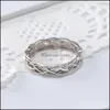 Band Rings Hollow Knot Braid Ring Sier Rose Gold Rings Band For Men Women Fashion Jewelry Gift Drop Delivery Dhttn