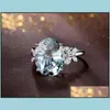 Cluster Anneaux Diam Topaz Ring Crystal Butterfly Rings Engagement Bijoux de mariage Mode 080295 Drop livraison DHTCG