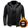 Men's Leather Faux Collection Jacket Plus Velvet Men Winter Motorcycle Thickened Coat/large Size 5XL Man Coat 221122