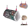 Küçük Hayvan Malzemeleri Küçük Hayvan Hamster Tüneli Leopar Baskı Kamuflaj Baykuş Kalp Yuvarlak Tuval Kirpi Hammock Comfort Pet Toys Dh6gx