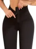 Leggings femininos de cintura alta preta fitness slim treping legging sportswear 221122