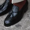 Fashion Formal Suit Dress Shoes Tassel Fringe Genuine Leather Gentlemen Wedding Office Shoe