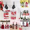 Decorações de Natal Decorações de Natal Vinho Bottle Er alegre decoração para casa 2021 Navidad Noel Ornamentos de Natal feliz ano 202 DHGRQ