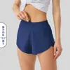 Aktywne zestawy LU-16 Letni utwór, który 2,5-calowe gorące krótkie szorty luźne oddychane szybkie sporty sporty damskie spodnie jogi spódnica wszechstronna swobodna kieszeń boczna dfgdfg