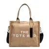 ショッピングバッグマークトートバッグの詰め物トートバッグ女性デザイナーハンドバッグディアスキンベルベット大容量財布クロスボディ女性ハンドバッグ221009