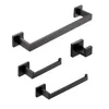 Badaccessoire set badkamer hardware accessoires zwarte zilveren gouden plank gewaad haak hanger handdoek rail bar rek tissuepapier houder