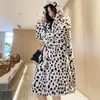 Fourrure pour femmes fausse fourrure de luxe mode léopard longues vestes femmes hiver épais chaud vêtements d'extérieur marque grande taille fausse fourrure manteau femme 221122