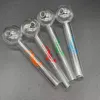 SIX Designs Oil Burner Pipe 4.72 /3.93 inches Glass Pyrex Clear Color quality pipes transparent Great Tube tubes Nail tips