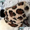 Abbigliamento per cani Cappello caldo per cani Berretto per animali di colore puro con piccola palla per capelli Abbigliamento Cappelli Dstring Regolazione Inverno Casual Stampa leopardata Animali domestici He Dhmmq