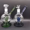 Mini 8.5 Inch Glass Bong Hookahs Water Recycler Egg Shape Dab Rig with Percolator Bubbler Smoking Pipe