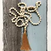 Chains 8mm Natural J-asper Mala Necklace For Women 108 Beads Hand Knotted Spiritual Handmade Tassel Collar Mujer