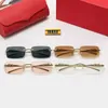 Óculos de sol polarizados enquadramentos de óculos estilistas clássicos carti óculos homens mulheres sem aro retangular óculos uv400 olhowear sunnies metal