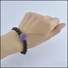 Kralen 8 mm natuursteen irregele ruwe amethist kralen armband Energy Crystal armbanden boeddhistische mode sieraden drop levering dhmgy