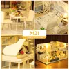 Doll House Accessories CuteBee DIY House Kit Wooden S Miniature Furniture Music Casa LED Diys for Children Birthday Gift 221122