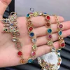 10% de desconto 2023 Jóias Novo Family Butterfly Color Chain Chain Chart Letter Red Versão alta pulseira