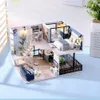 Maison de poupée Accessoires Meubles DIY Mini Maison Kit 3D En Bois Loft À Deux étages Manuel Assemblage Jouet pour Enfants Cadeaux D'anniversaire 221122