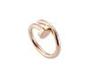 Fashion Nail Ring With Box Classic Luxury Designer Jewelry Mens Women Titanium Steel Gold-Plated Gold Silver Rose Fade Never Fade Lover2114