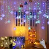 Dekoracje świąteczne 3.2M LED LIDZA gwiazda jelenia Drzewo Garland Fairy Curtain Light na rok imprezowy Wedding Wakacyjny wystrój 221122