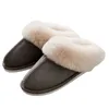 Luxo Faux Suede Home Mulheres Slippers de Peles Inverno Quarto Anti Anti Slip Couples Sapatos Sapatos Indoor Liners peludos J220716