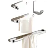 Conjunto de acessórios de banho Leyden 4pcs Chrome Brass Silver Towel Bar Papel higiênico Ring Robe Robe Roupas de banheiro Acessórios