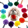 Dog Collars Leashes Reflection Dogs Charms Chokers Flower Collar Animal Puppy Dress Up Necktie Cute Chien Cats Pet Supplies 1 41Fj Dhgsr