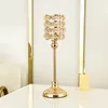 Golden Crystal Candle Holder Creative Metal Vertical Candlestick Wedding Christmas Holiday Candelabrum Home Decoration Ornaments S/M/L