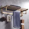 Bath Accessory Set Antique Bronze Carved Bathroom Accessories Aluminum Hardware Sets Towel Rack Paper Holder Toilet Brush