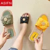 Asifn dames slippers buiten sandalen dames flip flop platform antislip bloem zomer slippers mode stijl boog dames schoenen j220716