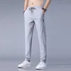 Herrspårar Summer Casual Youth Ice Silk Pants Sport Thin Stor storlek Leggings Straight Korean version 221122