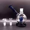 Mini 8.5 Inch Glass Bong Hookahs Water Recycler Egg Shape Dab Rig with Percolator Bubbler Smoking Pipe