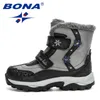 Buty Bona Orvival Winter Mid-Calf Plush Snow Children Outdoor Trwne dzieciaki przeciw pośpiechu High Top Buty dla chłopców Buty 221122